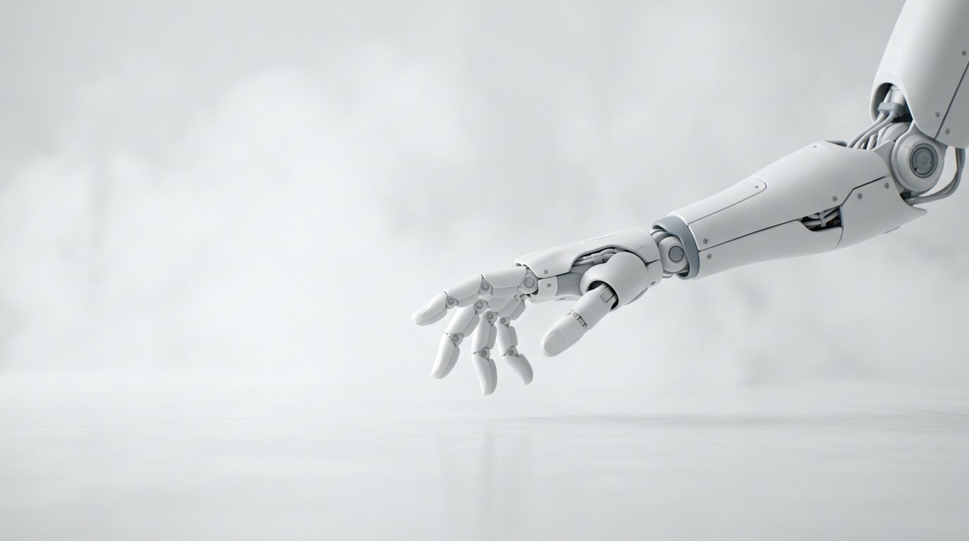 Illustrative render of a robotic hand reaching beyond its intended reach